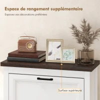 HOMCOM Meuble à chaussures 18 paires, armoire à chaussures étroite avec 3 tiroirs rabattables et étagères réglables, blanc(m-7)