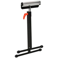 HOMCOM Soporte de Rodillo Plegable y Ajustable en Altura de 68-110 cm con Manivela de Bloqueo Carga Máx. 60kg / 90kg Caballete Telescópico Negro y Plata(m-12)