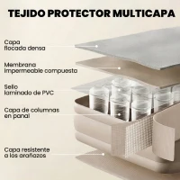 Outsunny Colchón Hinchable Individual Plegable con Bomba Inflado 3 Min Desinflado 2 Min Bolsa Carga 200 kg 190x97x39 cm Caqui(m-6)