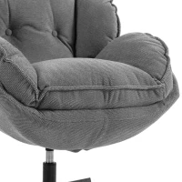 HOMCOM Fauteuil met verstelbare voetenbank, 360° draaibaar, chenillebekleding, dikke vulling, grijs(m-11)