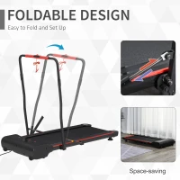 HOMCOM Foldable Walking Machine Treadmill 1-6km/h with LED Display & Remote Control Exercise Fitness for Home Office(m-4)