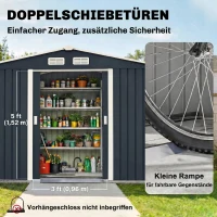 Outsunny tuinhuisje metaal houtskool grijs 277 x 195 x 192 cm(m-5)