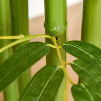 HOMCOM Kunstmatige Bamboeplant, Plastic in Pot, 780 Bladeren, Realistisch Uiterlijk, Weinig Onderhoud, 140 cm, Groen(m-8)