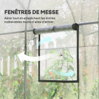 Outsunny Serre de Jardin Tunnel 6 m² 3L x 2l x 2H m châssis Tubulaire renforcé Porte zippée 2 fenêtres enroulables - transparent(m-6)