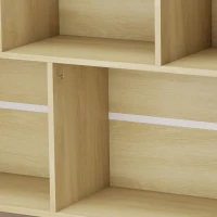 HOMCOM 10-Cube Bookcase, 3-Tier Book Shelf with Solid Wood Legs, 140 cm Modern Bookshelf with Anti-Tip Kit, Oak(m-13)