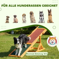 PawHut Hundewippe für Agility Training, rutschfest, bis 50 kg belastbar, 180 x 30 x 30 cm(m-8)