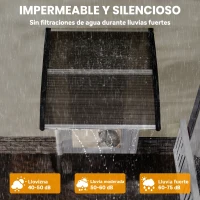 Outsunny Marquesinas Exterior para Puertas y Ventanas, 103x96,5 cm, Tejadillo de Protección contra Sol y Lluvia, con Cubierta de Policarbonato, Soportes de PP y Regleta de Aluminio, Marrón(m-5)