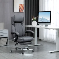 Vinsetto Chaise de bureau siège pivotant dossier inclinable hauteur réglable 65 x 61 x 105-113 cm gris(m-2)