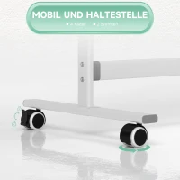 HOMCOM Dubbelzijdig Magnetisch Whiteboard met Standaard 120 x 90 cm – Droog uitwisbare Magnetische Bord met Pennenbakje en Aluminium Frame, Draaibaar en Verrijdbaar voor Kantoor en Thuis(m-5)