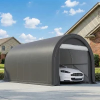 Outsunny Tente de garage résistant à l'eau protection UV UPF 30 + parois latéraux amovibles 5 x 3 m gris(m-10)