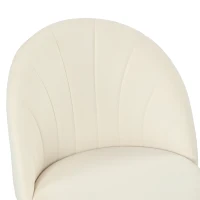 HOMCOM Lot de 2 chaises de salle à manger, chaises de cuisine rembourrées sans accoudoirs, pieds en acier, 52x55x79cm, crème(m-12)