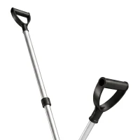 Outsunny Pala de Nieve de Aluminio Portátil con Mango de Asistencia en D, Hoja Ancha de 45 cm, Mango Desmontable, Negro(m-9)