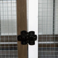PawHut Conejera de Madera con Ruedas para 1-2 Conejos con Techo Abrible Bandeja Extraíble 108x58x73,5 cm Marrón Oscuro(m-13)