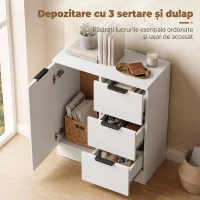 HOMCOM Dulap Comodă Îngustă Con 3 Sertare E Ușă Închidere Silențioasă(m-5)