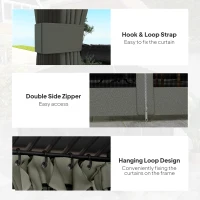 Outsunny 3.6 x 3 m Aluminium Hardtop Gazebo, with Accessories - Dark Grey(m-7)