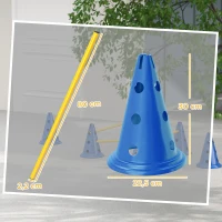 PawHut Agility Set Hunde 3-teiliges Agility-Ausrüstung für Hundetraining Steckhürdenset mit 6 Kegel 3 Hürden Tragetasche(m-3)