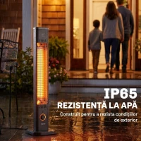 Outsunny încălzitoare Electrice cu Infraroșu 2000W IP65 Negre(m-5)