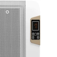 HOMCOM Mica Electric Space Heater, Portable Heater for Home with 2 Heat Settings, Living Room, Study, Garage, Adjustable Temperature 18-30°C, 1000W/2000W, White(m-8)