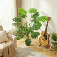 HOMCOM Plante artificielle arbre artificiel monstera deliciosa avec pot inclus hauteur 150 cm intérieure vert(m-8)