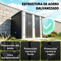 Outsunny Cobertizo de Jardín de Exterior 1,26 m² 147x86x134cm con 2 Puertas y Cerradura para Almacenamiento de Herramientas Negro(m-4)