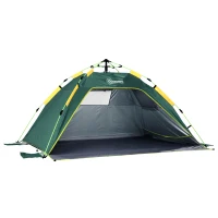 Outsunny Beach Tent for 1-2 Person Pop-up Design with 2 Mesh Windows & 2 Doors Dark Green(m-1)