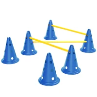 PawHut Agility Set Hunde 3-teiliges Agility-Ausrüstung für Hundetraining Steckhürdenset mit 6 Kegel 3 Hürden Tragetasche(m-11)