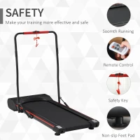 HOMCOM Foldable Walking Machine Treadmill 1-6km/h with LED Display & Remote Control Exercise Fitness for Home Office(m-7)