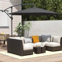 Outsunny 3 m Overhanging Cantilever Parasol, with Cross Base - Black(m-14)