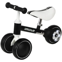 AIYAPLAY Balance Bike for Kids 1-2 Years, Toddler Bike with Adjustable Seat and Lighting Rear Wheels for Boys and Girls, Black(m-15)