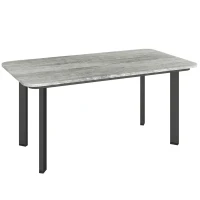 Outsunny Outdoor Garden Coffee Table, Garden Table with Slatted Wood Plastic Composite Top and Metal Frame, Grey(m-1)