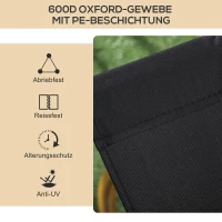 Outsunny Campingstoelen, 2 x Strandstoel, Opvouwbaar, Staal, Houtlook, Zwart(m-6)