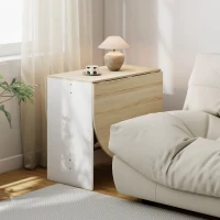 HOMCOM Masă Pliabil Con 2 Extensii Oval Economizor de Spațiu, Color Lemn(m-9)