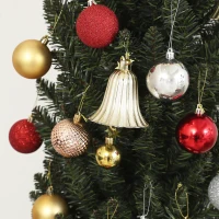 HOMCOM Albero di Natale Slim Alto 195 cm Salvaspazio con 390 Rami con Base in Acciaio per Interni, Verde(m-8)