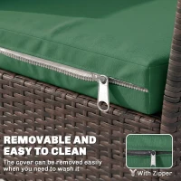 Outsunny Outdoor Seat Cushion Pads for Rattan Furniture, 3 PCs Garden Furniture Cushions, Green(m-7)