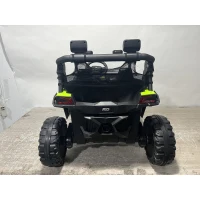 AIYAPLAY Coche Eléctrico Niños 2 Plazas UTV 24V 2 Motores Batería Litio Control Remoto Suspensión Arranque Suave 3-8 Años Verde(m-2)
