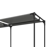 HOMCOM Textiele kledingkast, draagbaar, zonder gereedschap, met 3 kledingroedes en 5 planken, 182 x 43 x 182 cm, zwart(m-10)