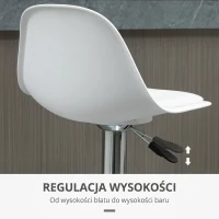 HOMCOM Hokery Zestaw 2 z nowoczesnym wzornictwem do 120 kg (jedno krzesło) Krzesła barowe Białe(m-5)