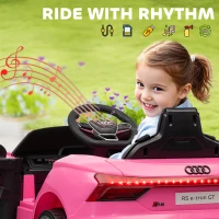 HOMCOM Audi Licensed 12V Kids Electric Ride-On, with Remote Control, Suspension System, Lights, Music, Motor - Pink(m-9)
