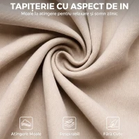 HOMCOM Fotoliu Recliner cu Suport pentru Picioare, Arcuri în Saci, Țesătură In, 87x67x102 cm, Bej(m-6)