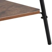 HOMCOM Staande kapstok 6 haken, 2 schappen kledingstandaard met takken zwart(m-8)