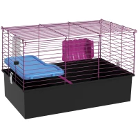 PawHut Chinchillas Small Rabbit Guinea Pig Small Animal Cage, Pet Playhouse, with Platform, Ramp, 71 x 46 x 47cm(m-1)