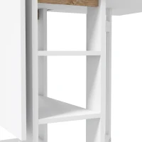 HOMCOM Tavolo Pieghevole Pranzo con 2 Ribalte e Ripiani Espandibile per 4 Persone, 120x60x75 cm, Bianco(m-9)