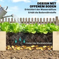 Outsunny bloembak, plantenbak met 2 plantplekken voor groenten in de tuin(m-5)