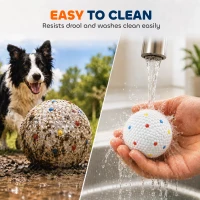 PawHut 6 Pack Dog Balls Toys Fits Aggressive Chewers, Indestructible Teething and Water ETPU Balls for Throw and Fetch(m-7)
