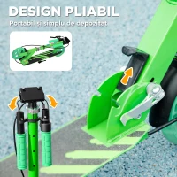 AIYAPLAY Trotinetă pentru Copii 3-8 Ani cu Roți Luminoase, Verde(m-7)