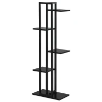 Outsunny Étagère à fleurs en acier 5 niveaux intérieur et extérieur support de plantes pour jardin balcon salon 40x22x113cm noir(m-12)