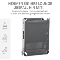 Ligstoel aluminium ligstoel met hoofdkussen relax ligstoel 5-voudig verstelbaar inklapbaar(m-6)