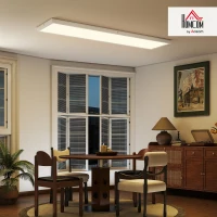 HOMCOM Juego de 4 Lámparas de Techo Color Regulable con Interruptor DIP y de Pared 3000K/4000K/6000K 120x30x3,7 cm Blanco(m-9)