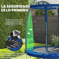 SPORTNOW Cama Elástica Infantil Trampolín con Red de Seguridad Ø183x200 cm Azul(m-4)