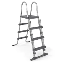 Outsunny Rectangle Steel Frame Swimming Pool with Ladder and Pump - Grey(m-10)